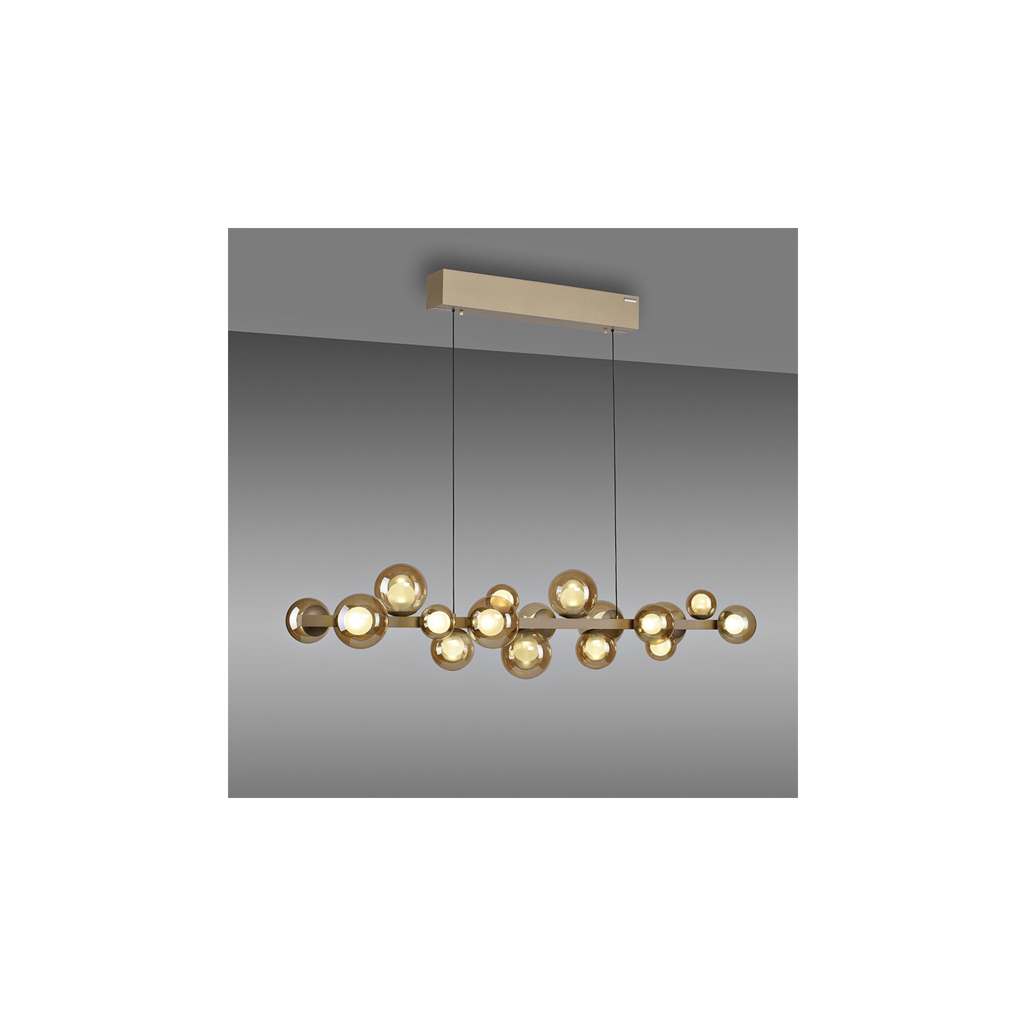 Suspension boule verre multiple PURE E-POPUP bronze Paul Neuhaus