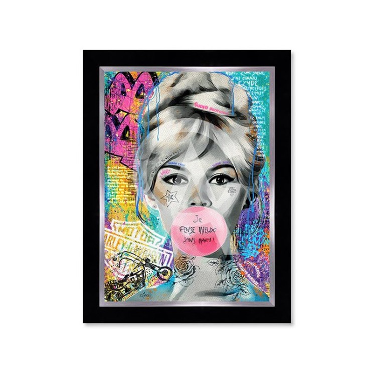Tableau BRIGITTE BARDOT, artiste Romaric, 2 tailles Cadraven