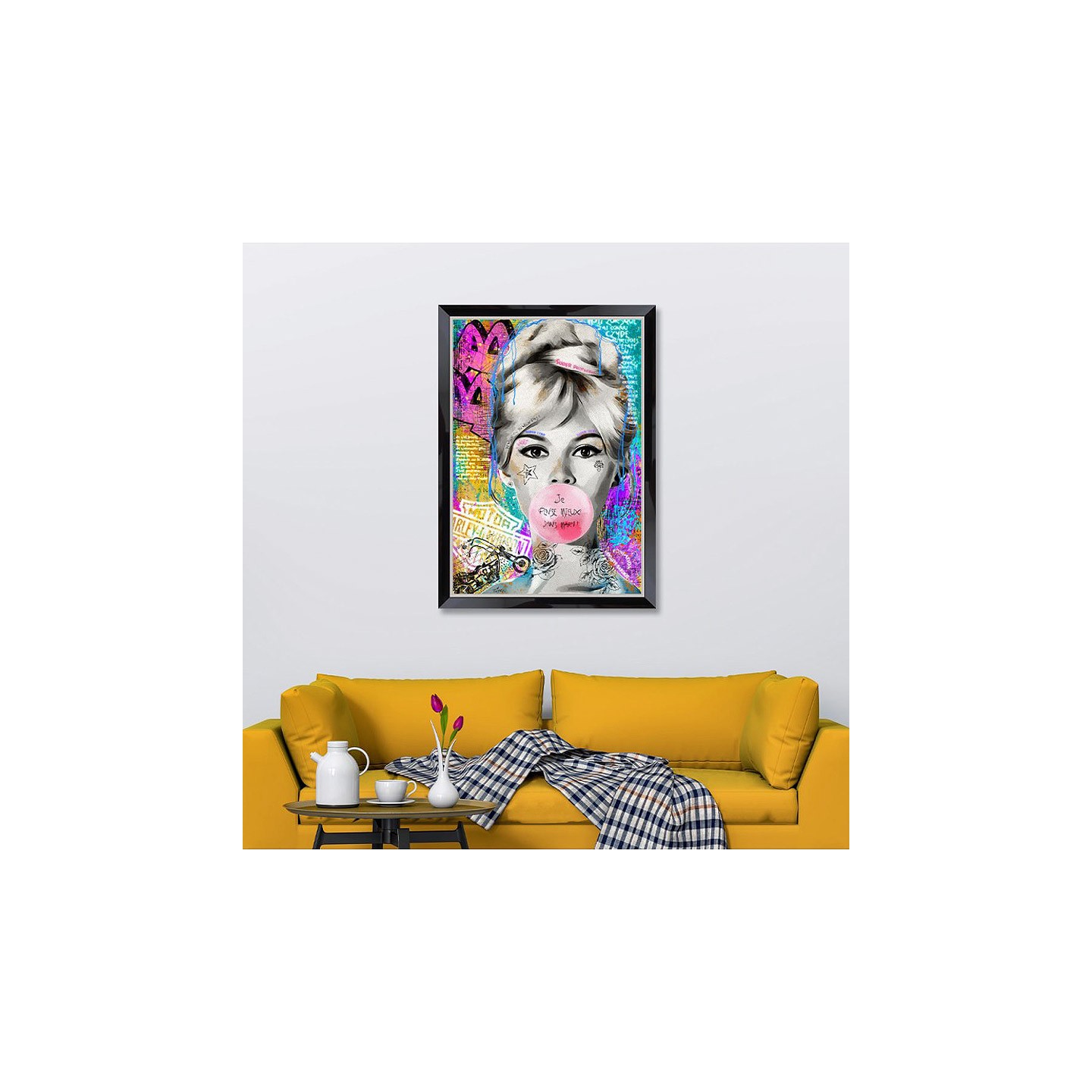 Tableau BRIGITTE BARDOT, artiste Romaric, 2 tailles Cadraven