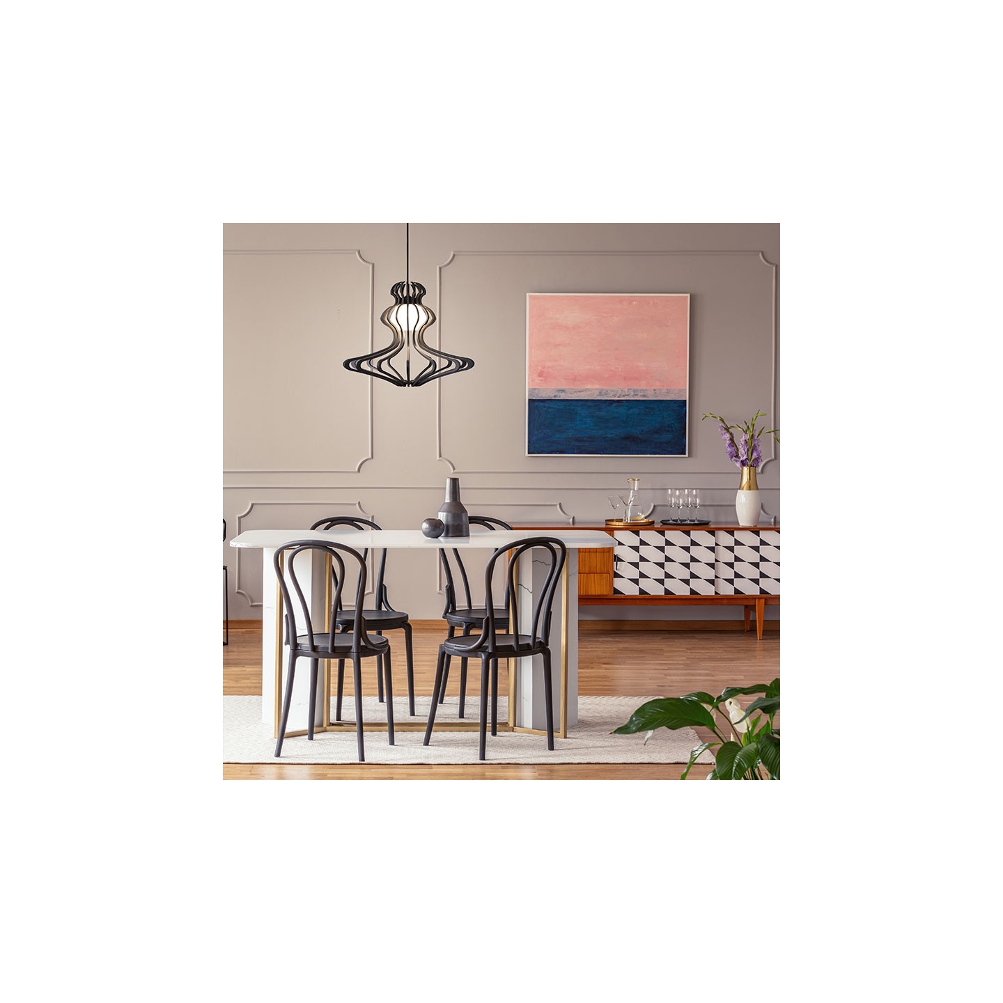 Suspension bois WOMAN BLACK S avec ou sans diffuseur Rif