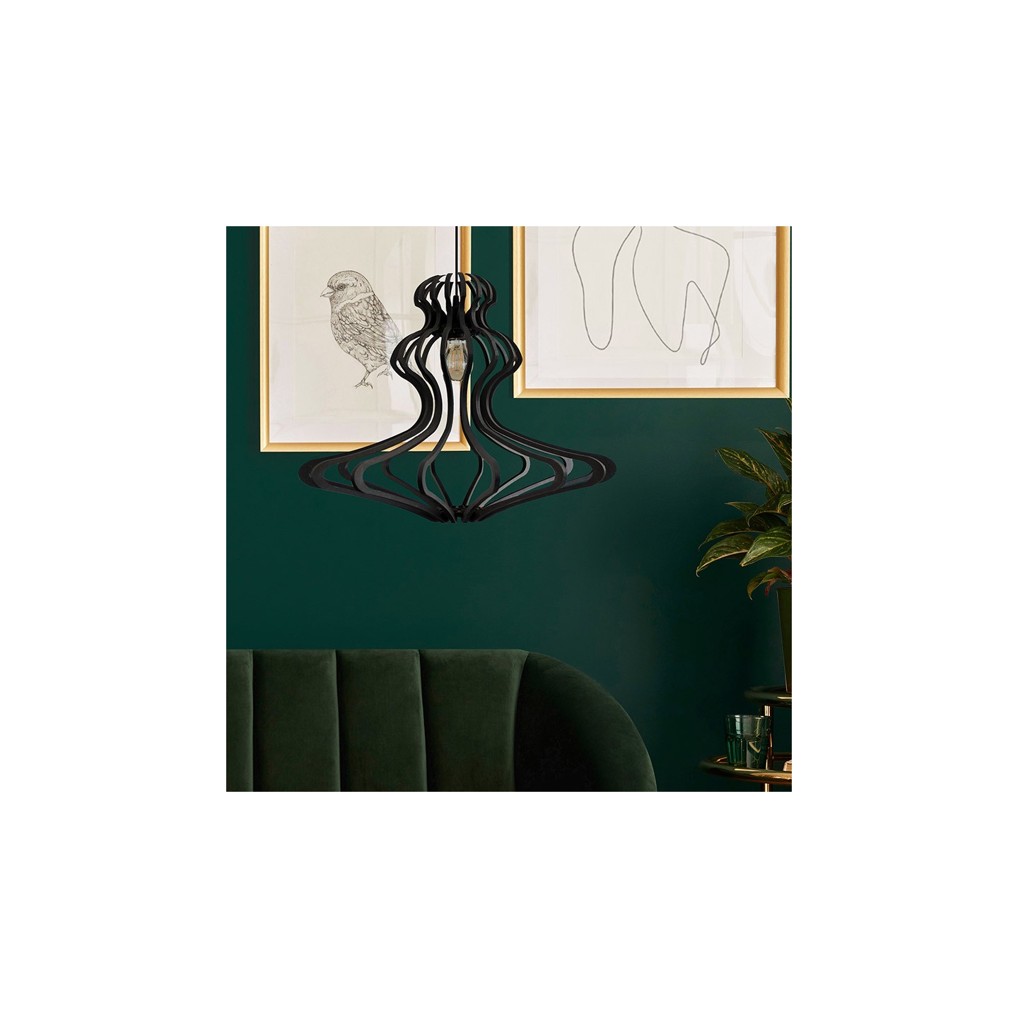 Suspension bois WOMAN BLACK S avec ou sans diffuseur Rif