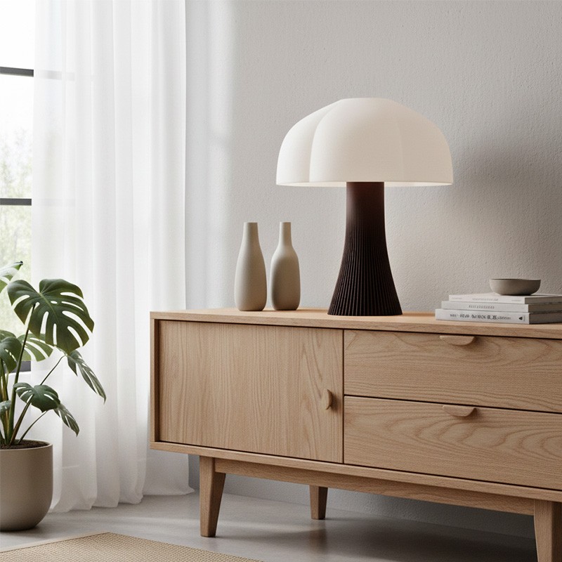 Lampe en forme de champignon ARBORESCENCE bois foncé, 4 tailles