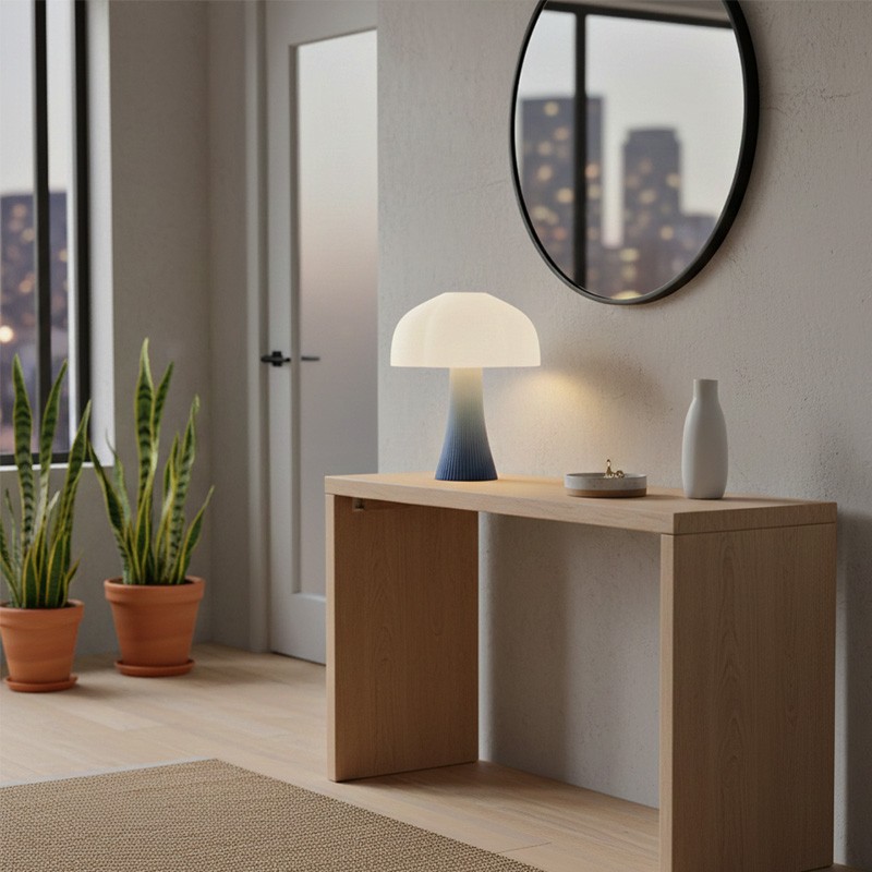 Lampe en forme de champignon ARBORESCENCE gris bleu, 4 tailles