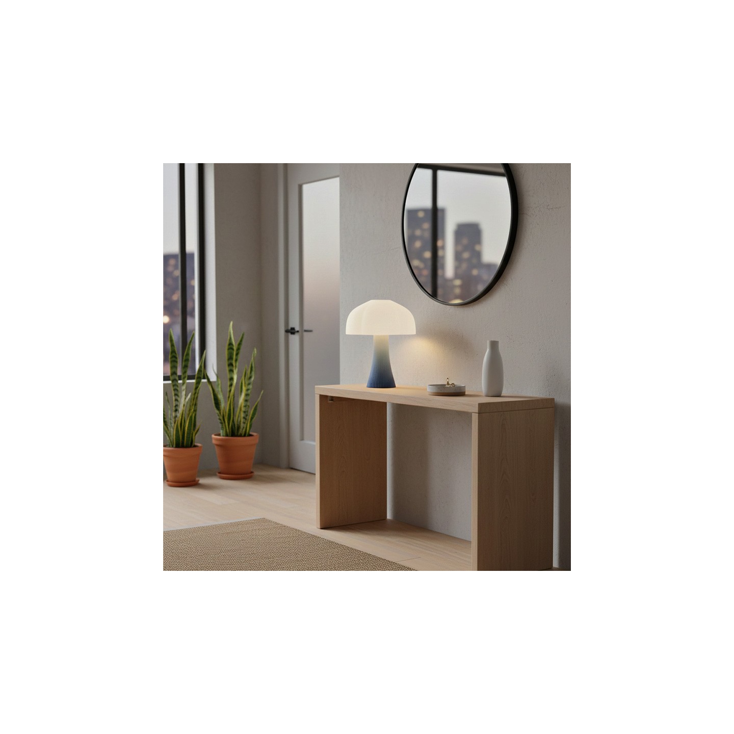 Lampe en forme de champignon ARBORESCENCE gris bleu, 4 tailles