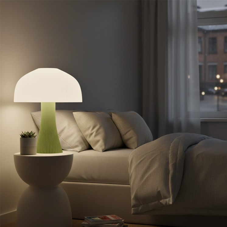 Lampe en forme de champignon ARBORESCENCE vert pastel, 4 tailles