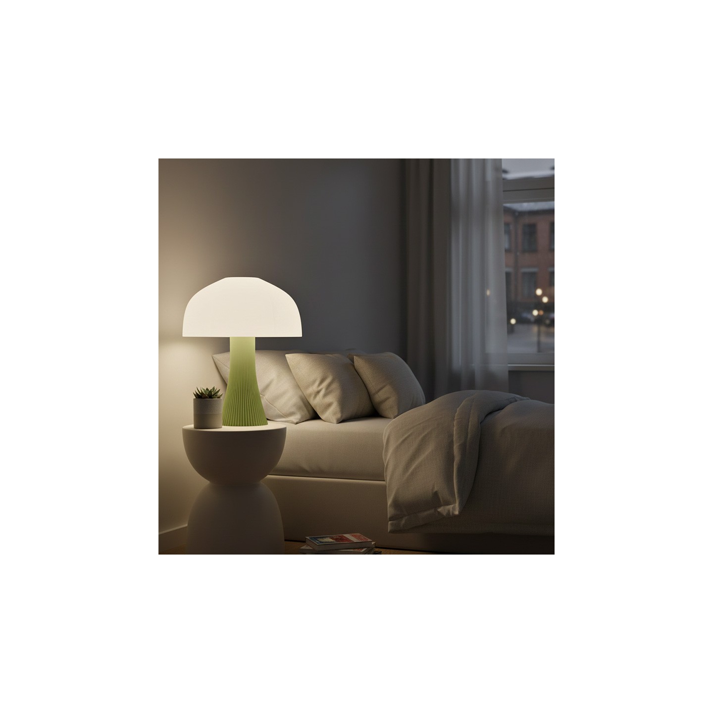 Lampe en forme de champignon ARBORESCENCE vert pastel, 4 tailles