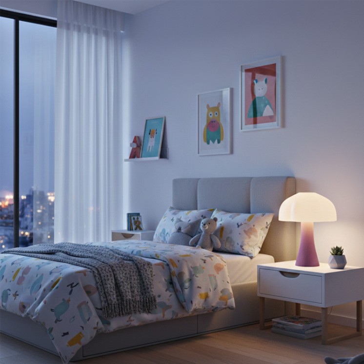 Lampe en forme de champignon ARBORESCENCE violet pastel, 4 tailles