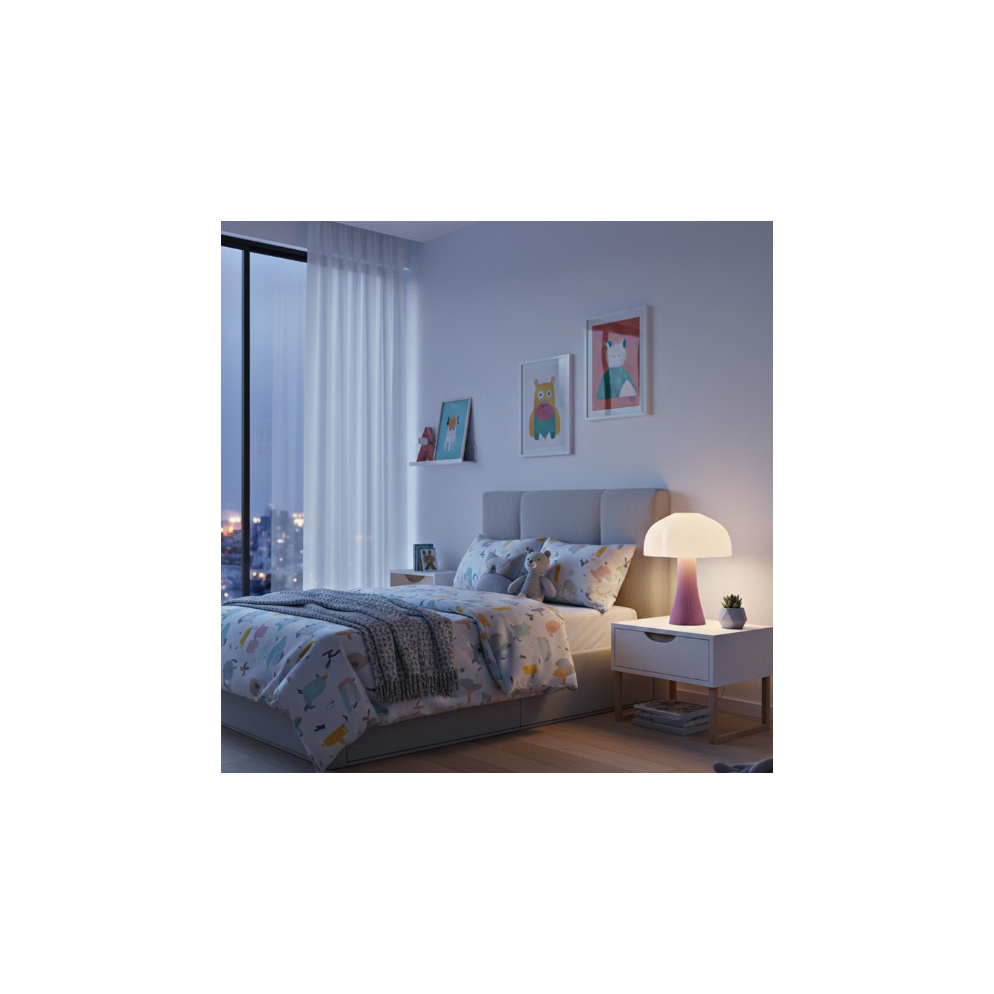 Lampe en forme de champignon ARBORESCENCE violet pastel, 4 tailles