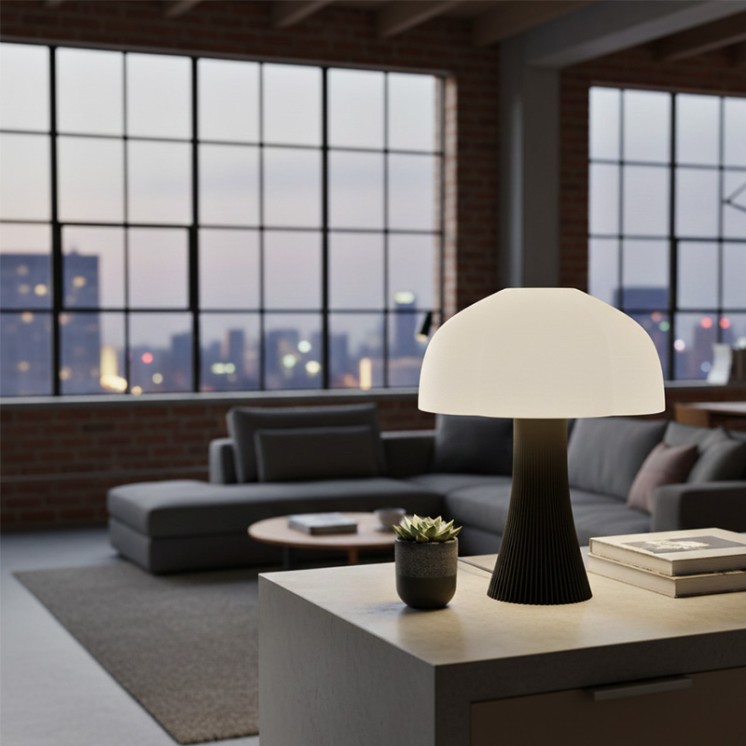 Lampe en forme de champignon ARBORESCENCE noir, 4 tailles