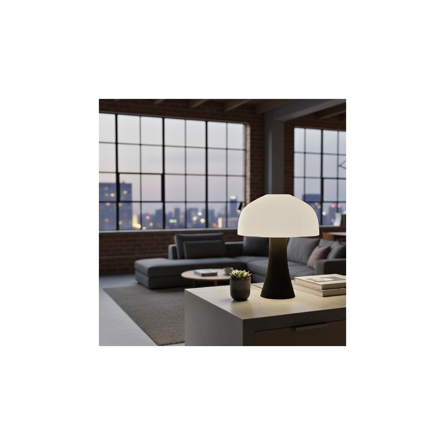 Lampe en forme de champignon ARBORESCENCE noir, 4 tailles