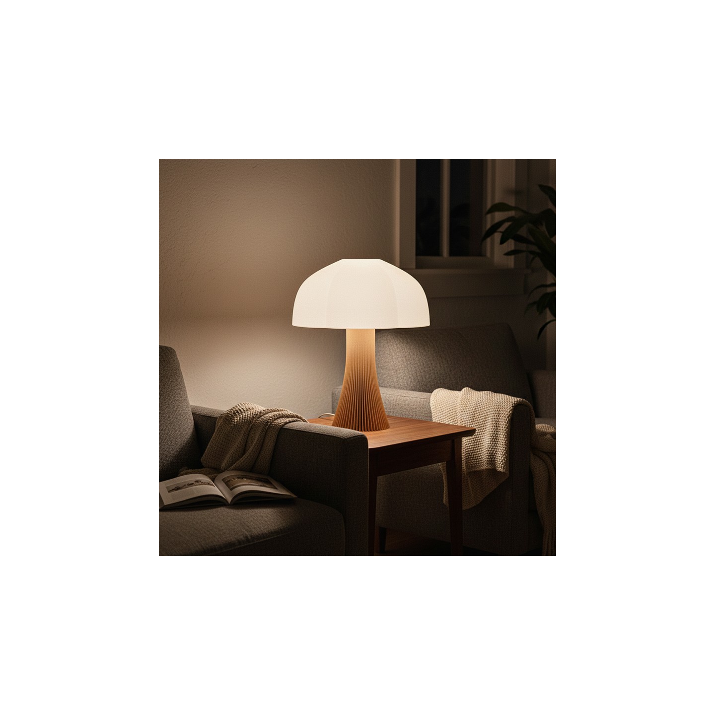 Lampe en forme de champignon ARBORESCENCE bois, 4 tailles