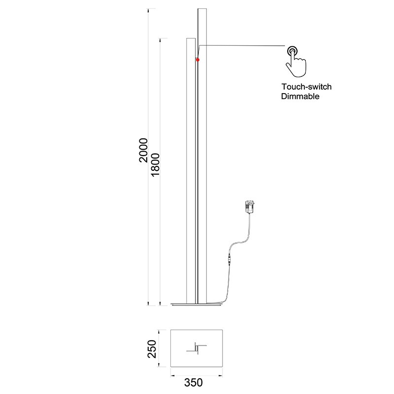 Lampadaire led design MANHATTAN, 4 coloris