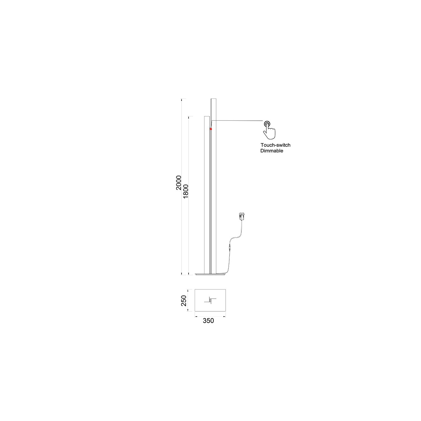 Lampadaire led design MANHATTAN, 4 coloris