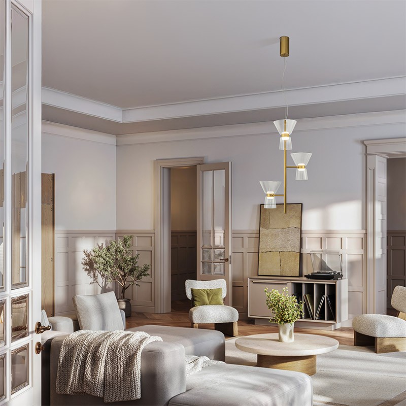 Suspension led design NEW YORK finition or