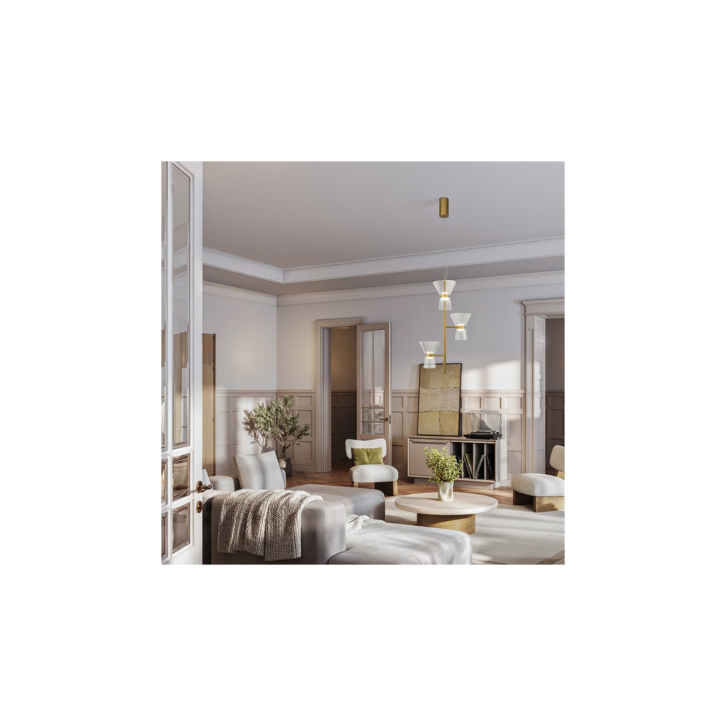 Suspension led design NEW YORK finition or