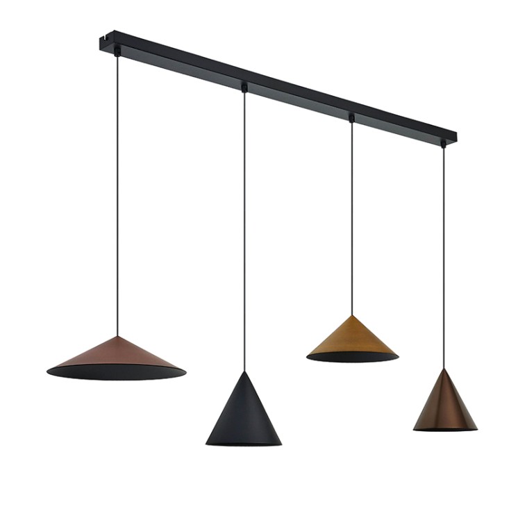 Suspension luminaire en longueur CONO 4 lampes