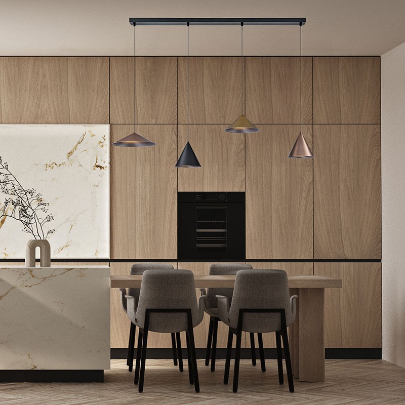 Suspension luminaire en longueur CONO 4 lampes