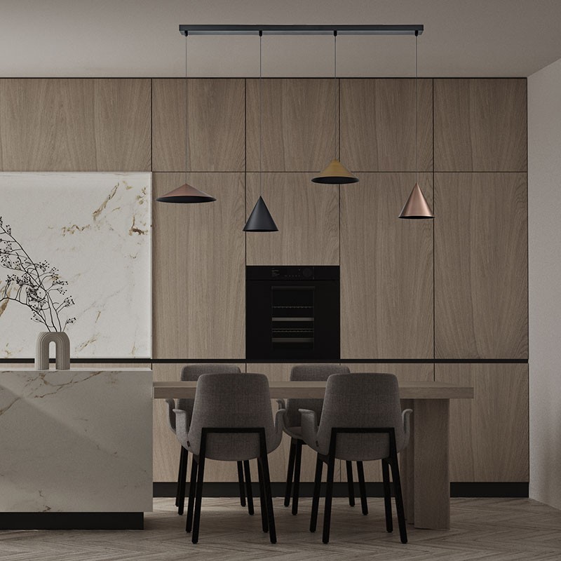 Suspension luminaire en longueur CONO 4 lampes