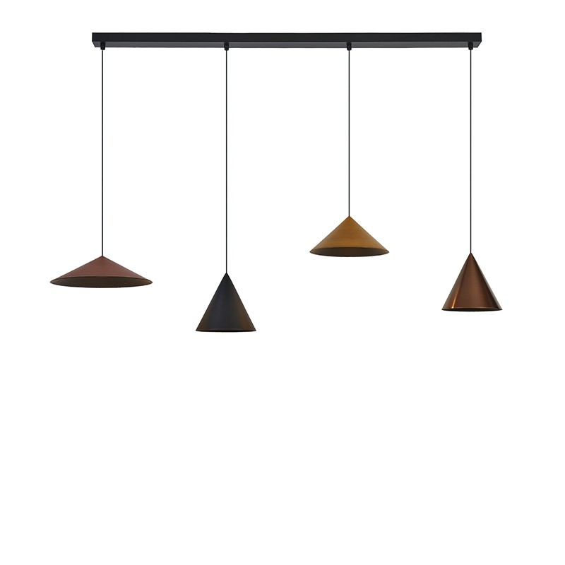Suspension luminaire en longueur CONO 4 lampes