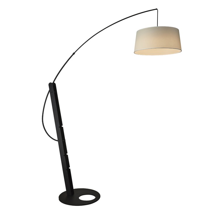 Lampadaire arc design RICCA, 2 couleurs d'abat-jour
