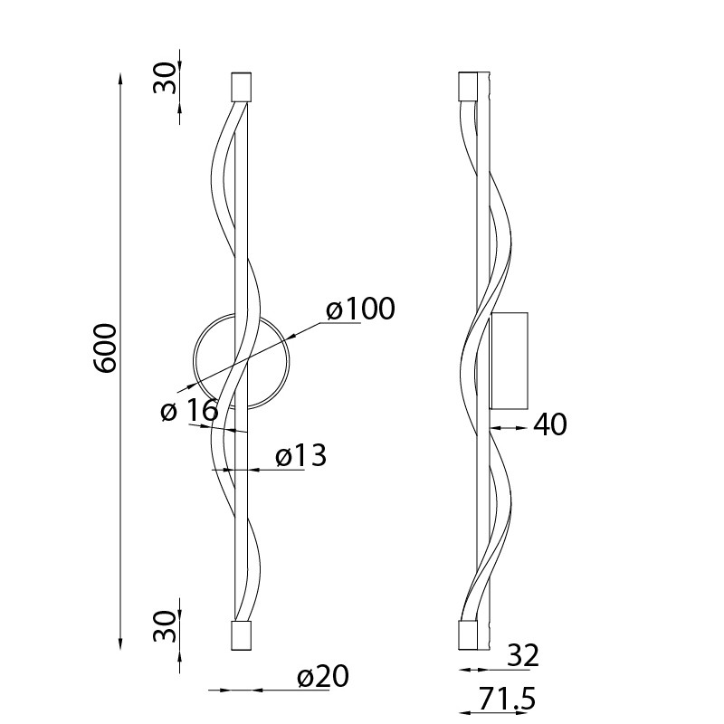 Applique originale FUGAZ noir ou or