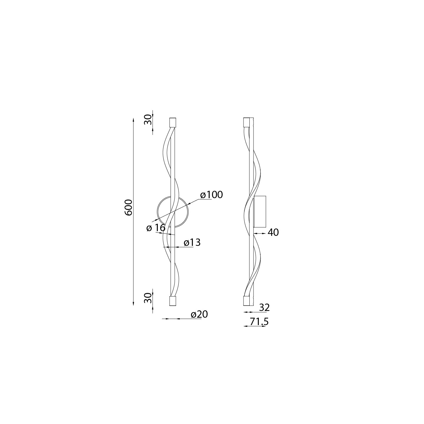 Applique originale FUGAZ noir ou or