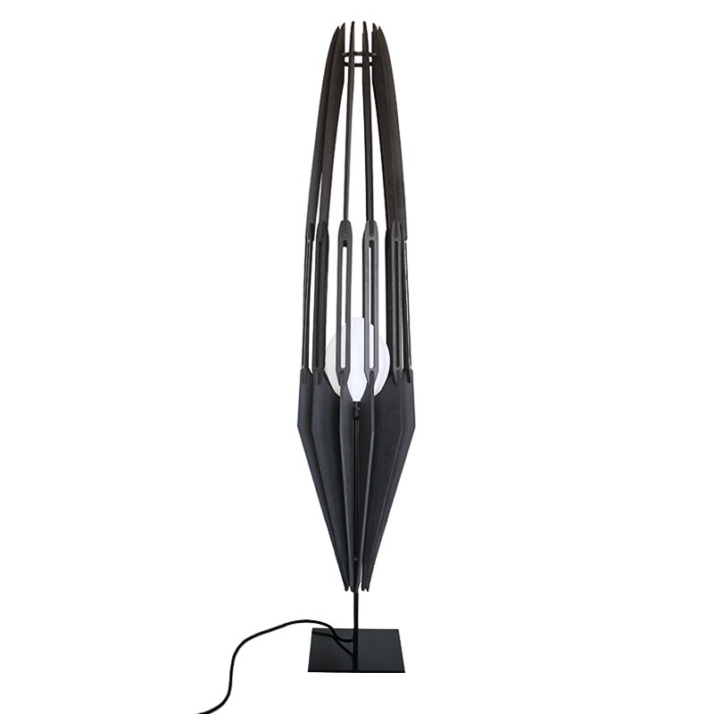 Luminaire sur pied bois FIRE L noir ou mix