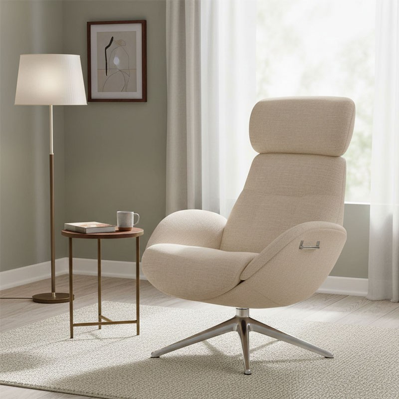 Fauteuil sur pied pivotant ELEGANCE tissu Lido, 6 coloris