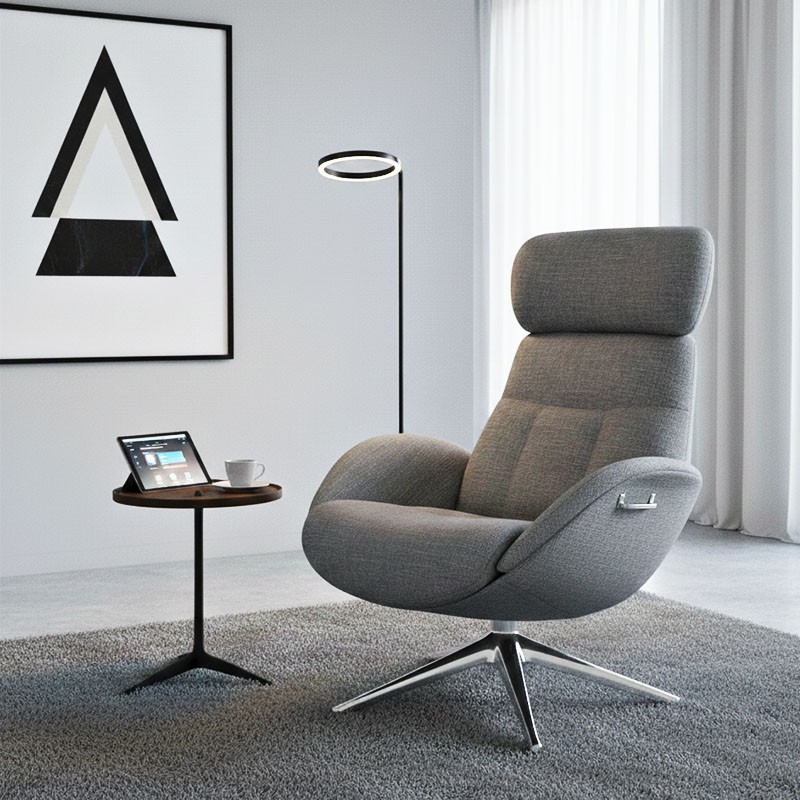 Fauteuil sur pied pivotant ELEGANCE tissu Lido, 6 coloris