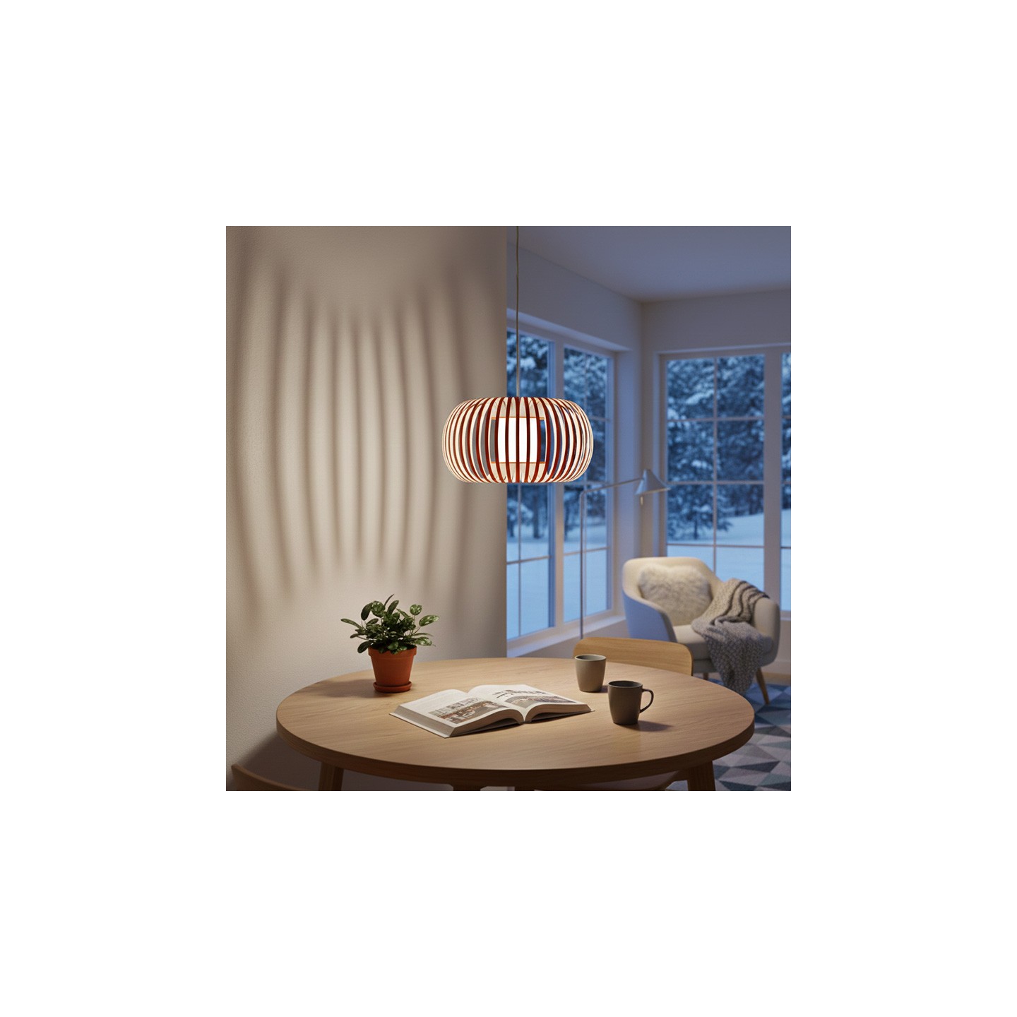 Suspension luminaire tissu ESTENO Ø60 cm, 10 coloris