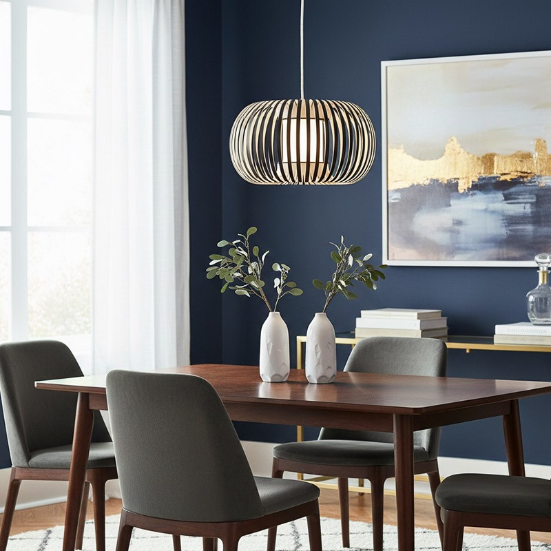 Suspension luminaire tissu ESTENO Ø60 cm, 10 coloris