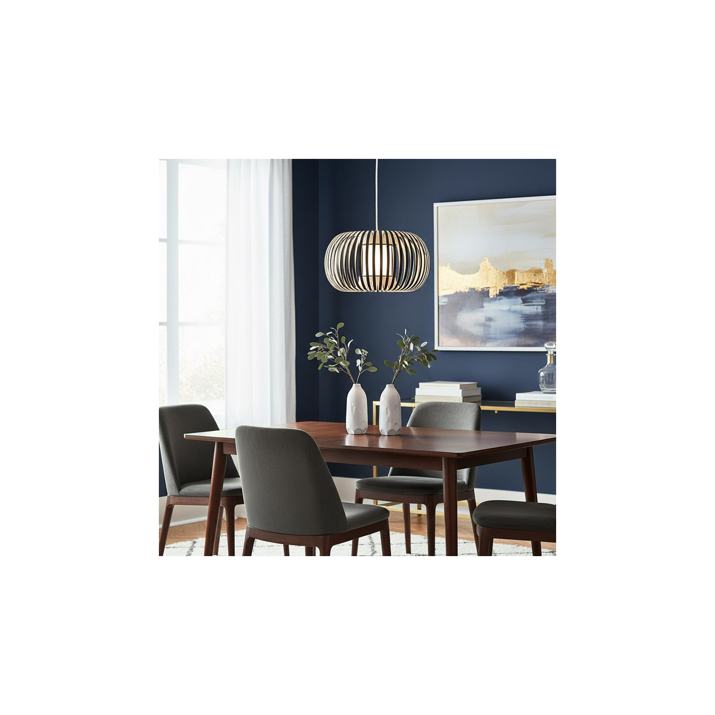 Suspension luminaire tissu ESTENO Ø60 cm, 10 coloris