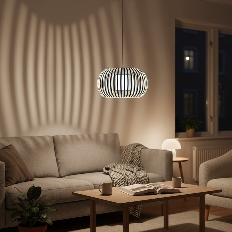 Suspension luminaire tissu ESTENO Ø60 cm, 10 coloris