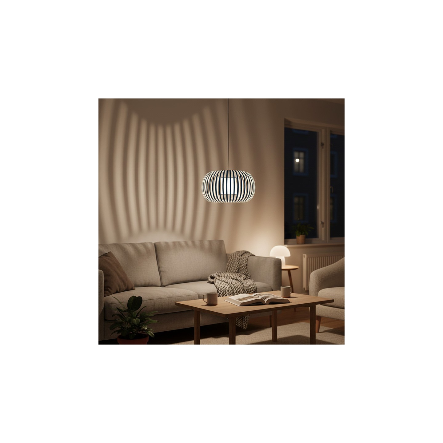 Suspension luminaire tissu ESTENO Ø60 cm, 10 coloris