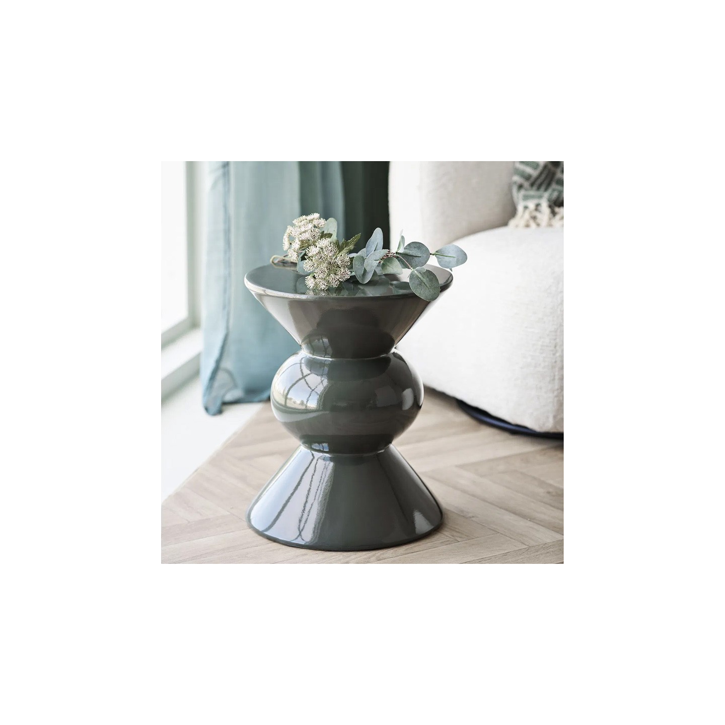 table bout de canapé design ROSOLINA, vert ou marron