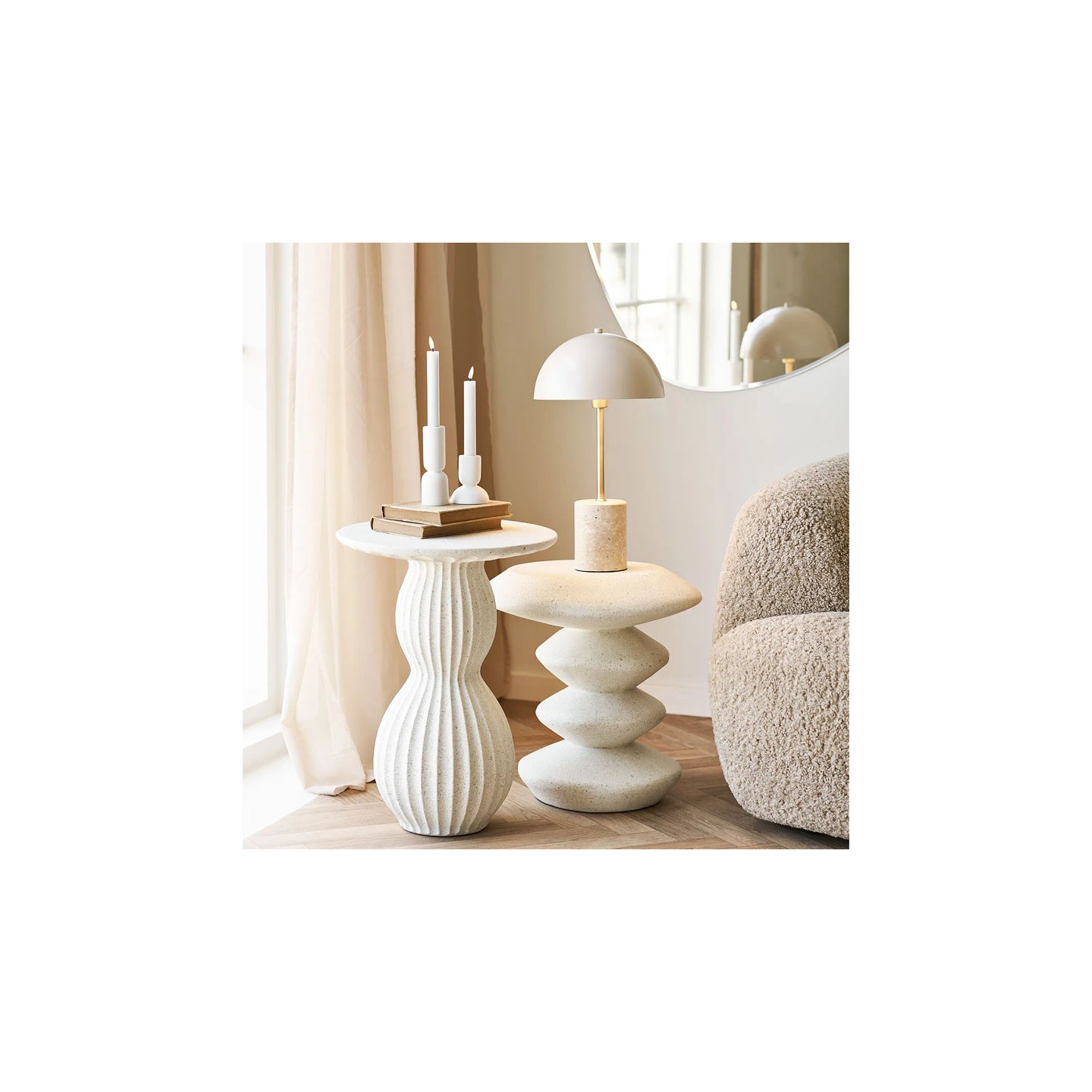 Lampe en forme de champignon SCHEFFIELD métal et marbre