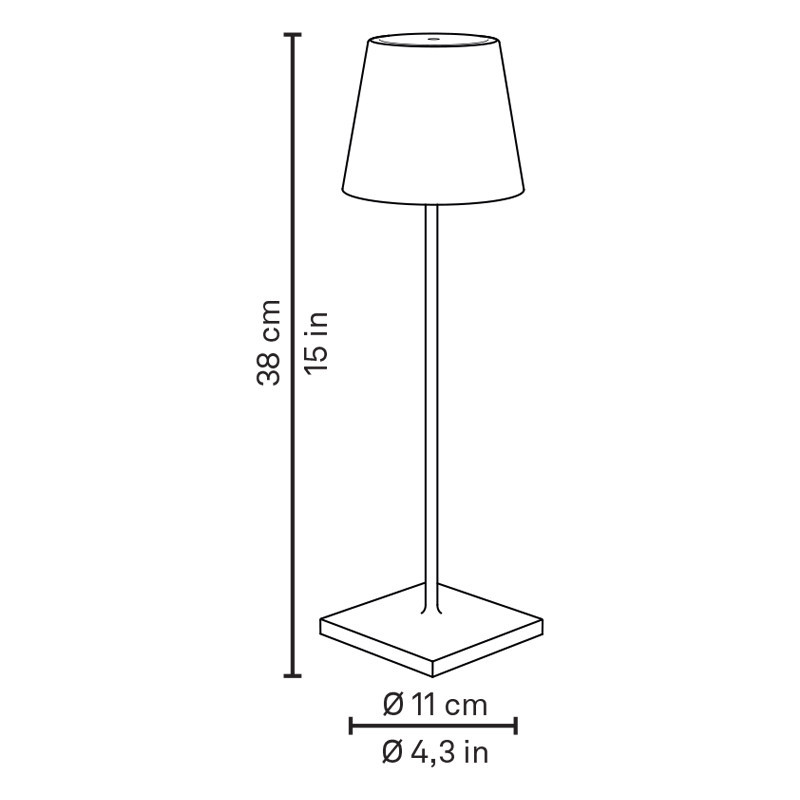Lampe de table sans fil rechargeable POLDINA PRO, 12 coloris