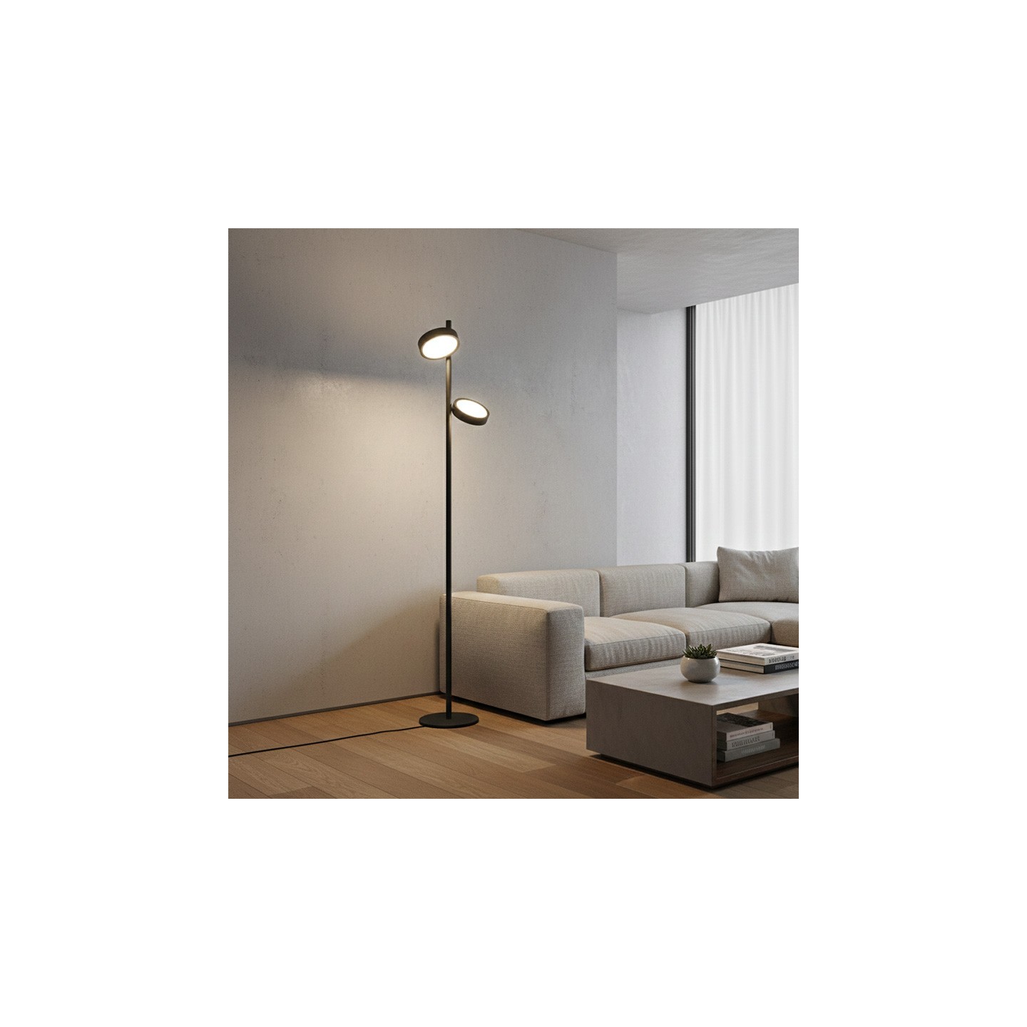 Lampadaire double éclairage GPI, 3 coloris