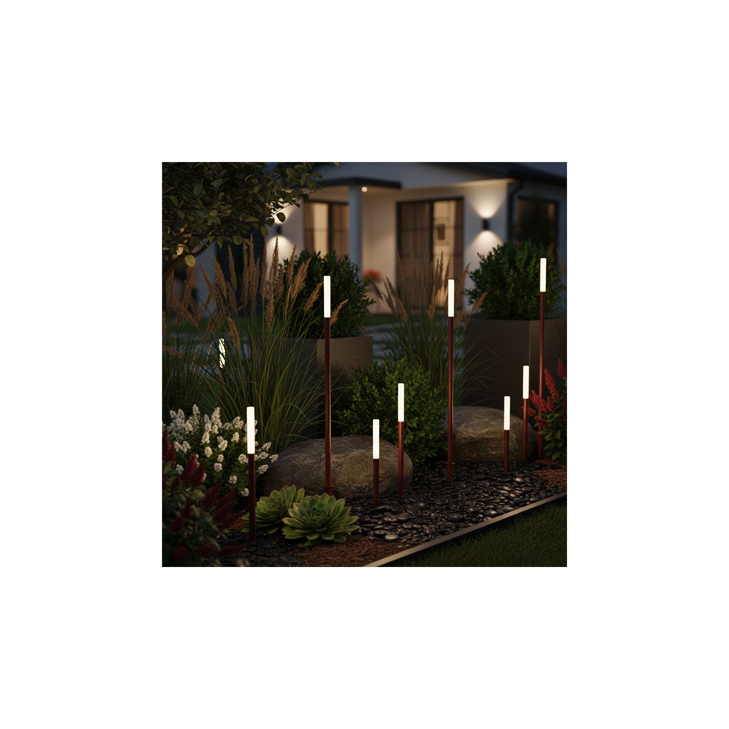 Spots à piquer extérieur BAMBOO, 3 hauteurs et 2 coloris