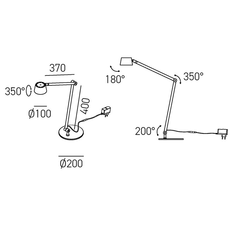 Lampe led de bureau EFIRA, 3 coloris