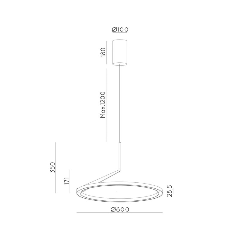 Suspension LED moderne APPLAUSE café, diamètre 60 cm