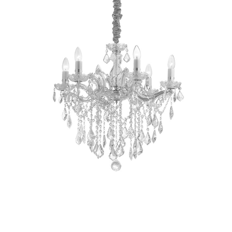 Lustre en cristal FLORIAN chrome ou or, 3 tailles