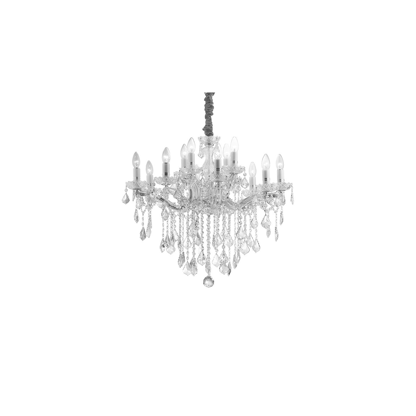 Lustre en cristal FLORIAN chrome ou or, 3 tailles