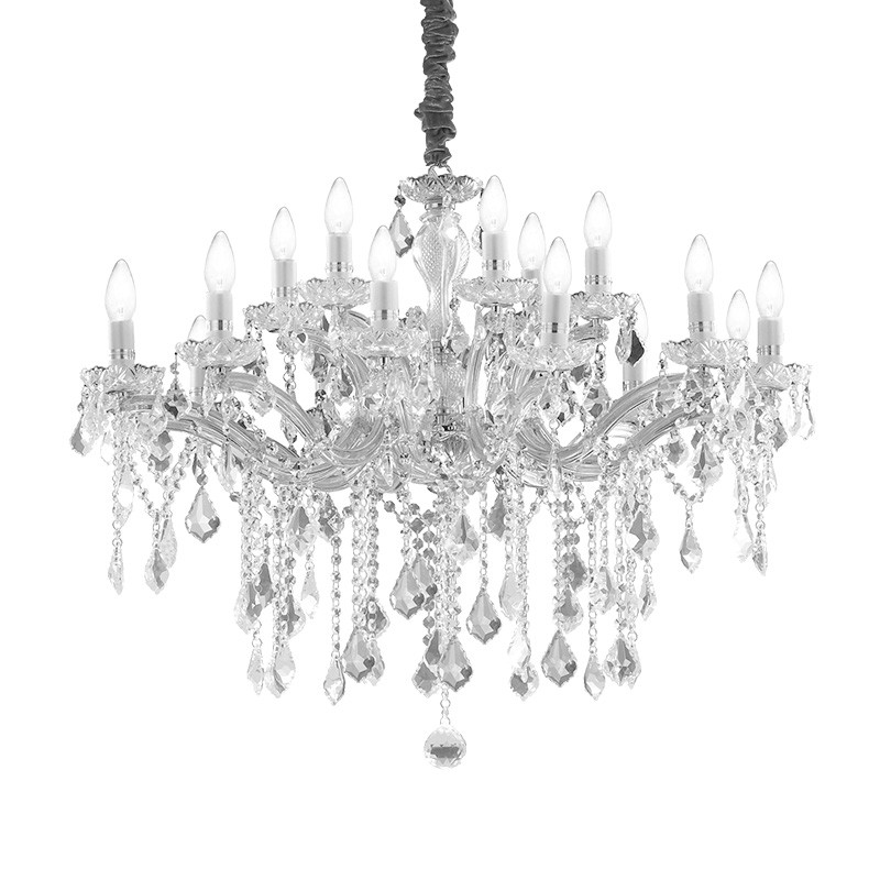 Lustre en cristal FLORIAN chrome ou or, 3 tailles