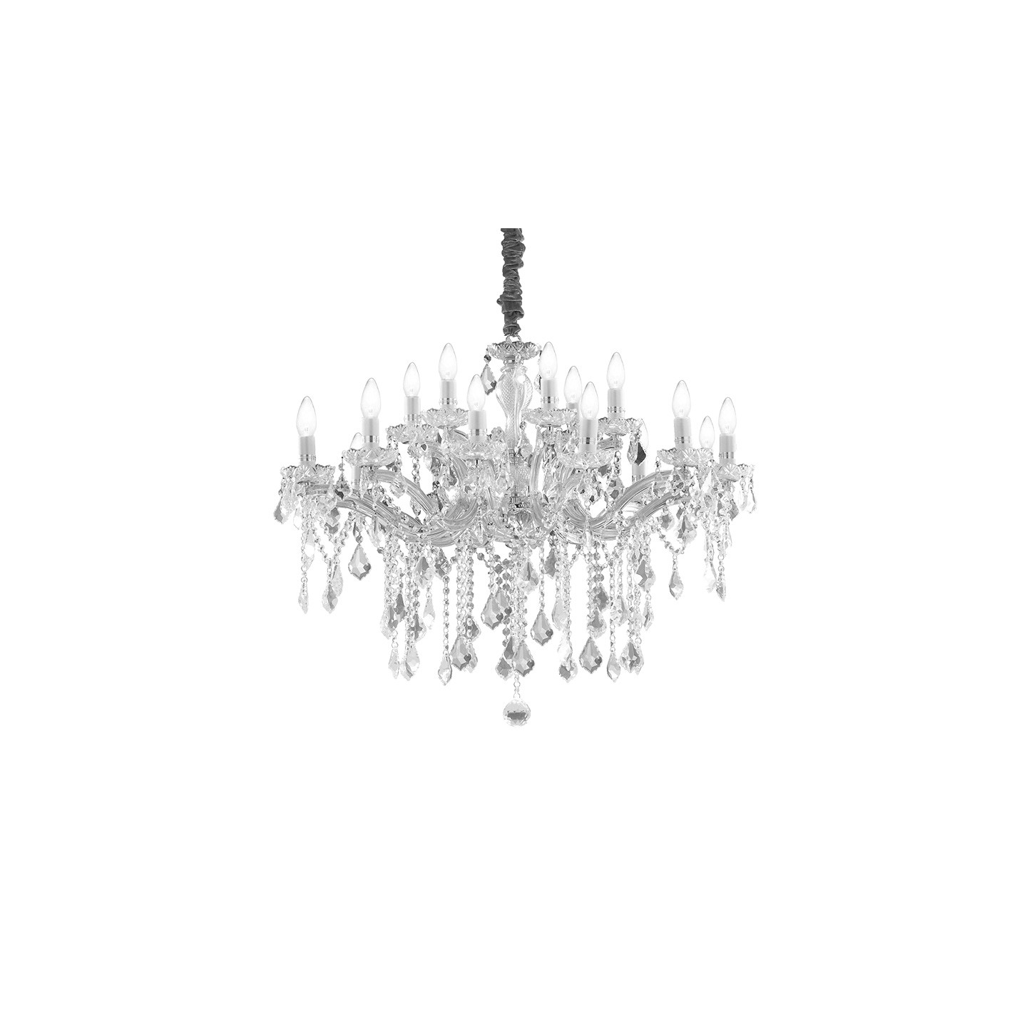 Lustre en cristal FLORIAN chrome ou or, 3 tailles