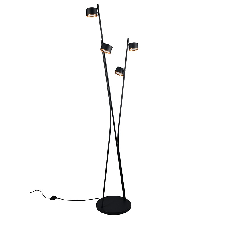 Lampadaire 4 spots CODA noir ou beige chaud