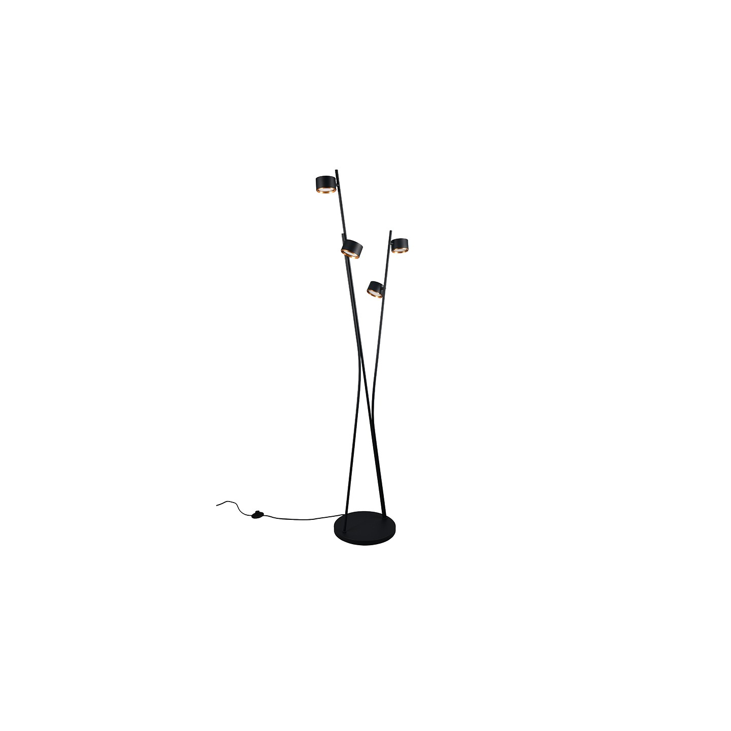 Lampadaire 4 spots CODA noir ou beige chaud