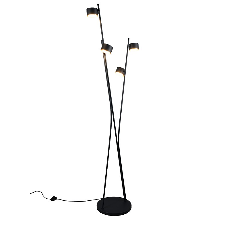 Lampadaire 4 spots CODA noir ou beige chaud