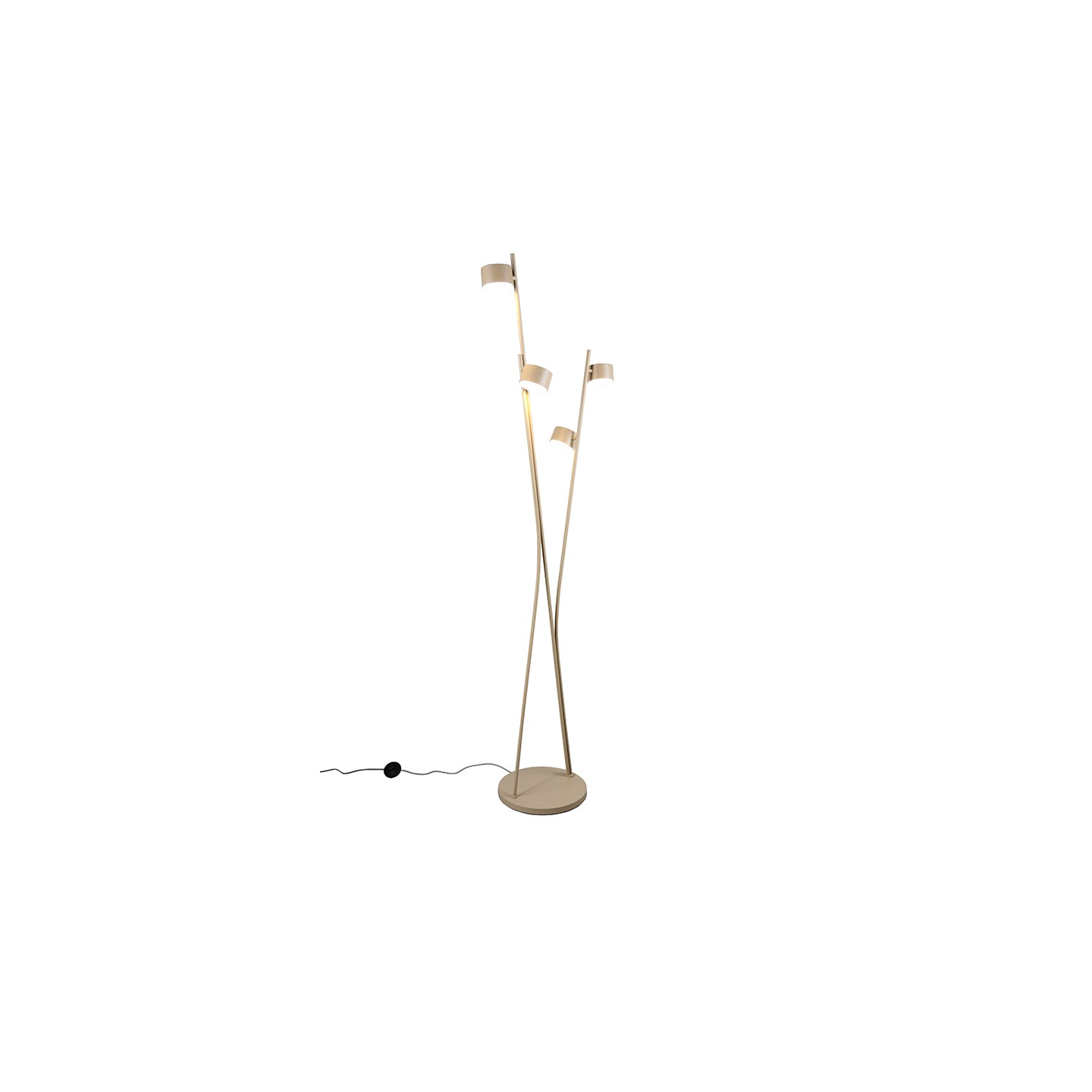 Lampadaire 4 spots CODA noir ou beige chaud