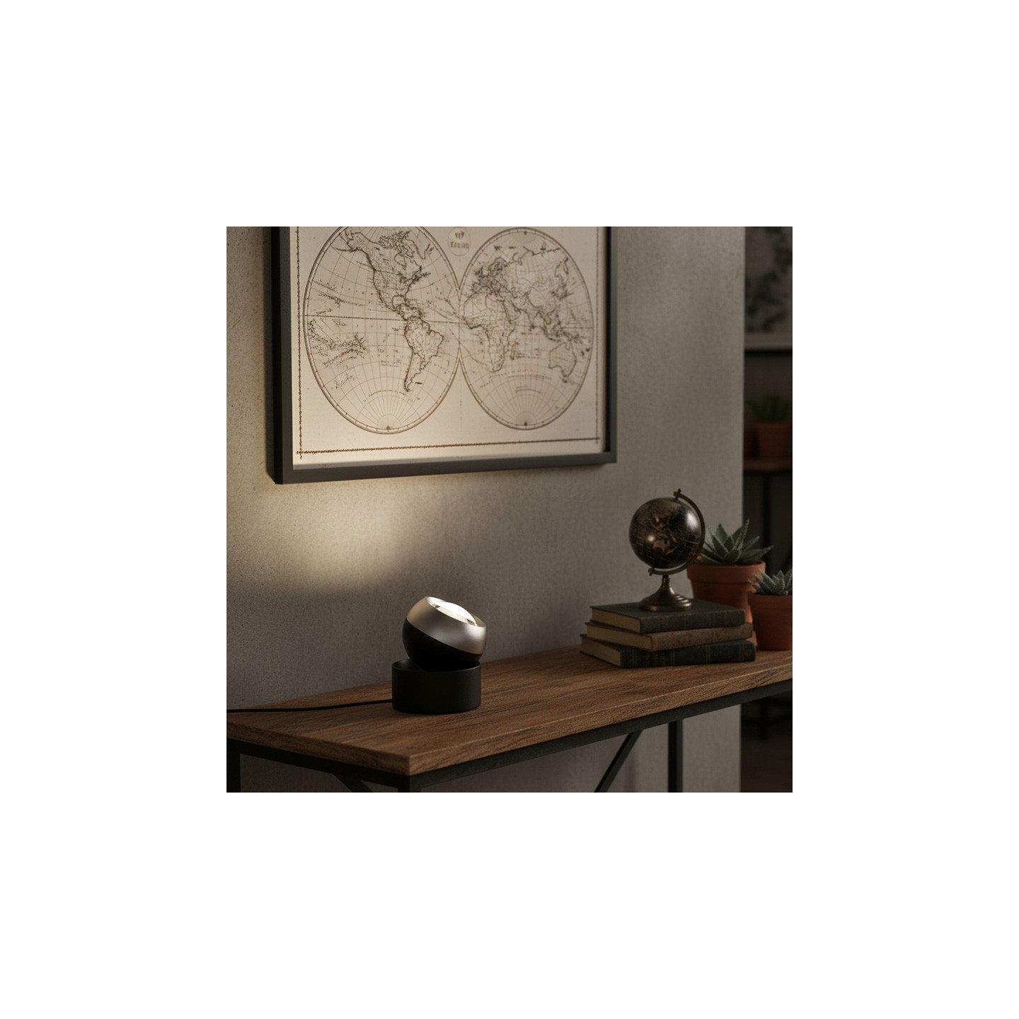 Spot à poser sur meuble ORBIT, bronze cuivré ou nichel mat